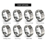 font options for inside engraving on grey subway car front rings