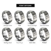 font options for inside engraving on grey subway car front rings