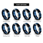 font options for inside engraving on blue & gray subway map rings