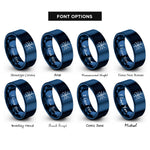 font options for inside engraving on blue subway map rings