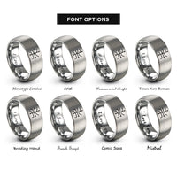 font options for inside engraving on silver subway map rings
