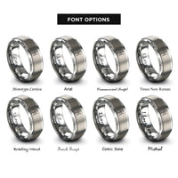font options for inside engraving on grey subway map rings