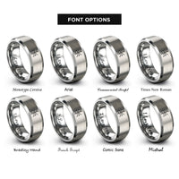 font options for inside engraving on silver subway map rings