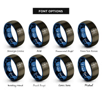 font options for inside engraving on gunmetal & blue subway map rings