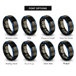 font options for inside engraving on gunmetal & blue subway map rings