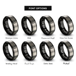 font options for inside engraving on black & grey subway train rings
