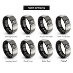 font options for inside engraving on black & gray subway train rings