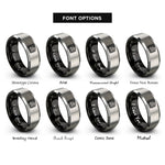 font options for inside engraving on black & gray subway train rings