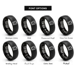font options for inside engraving on black subway train rings