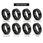 font options for inside engraving on black subway train rings