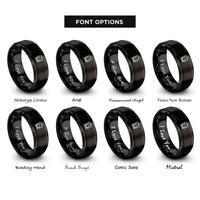 font options for inside engraving on black subway train rings