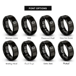 font options for inside engraving on black subway train rings