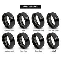 font options for inside engraving on black subway train rings