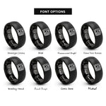 font options for inside engraving on black subway train rings