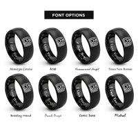 font options for inside engraving on black subway train rings
