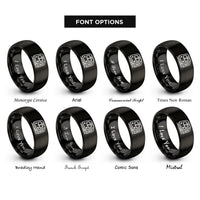 font options for inside engraving on black subway train rings