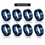 font options for inside engraving on blue subway train rings