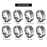 font options for inside engraving on silver subway train rings