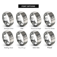 font options for inside engraving on silver subway train rings