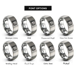 font options for inside engraving on silver subway train rings