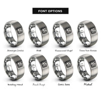 font options for inside engraving on silver subway train rings