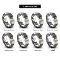 font options for inside engraving on silver subway train rings