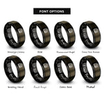 font options for inside engraving on gunmetal & black subway train rings