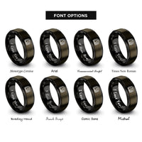 font options for inside engraving on gunmetal & black subway train rings