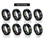 font options for inside engraving on gunmetal & blue subway train rings
