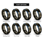 font options for inside engraving on gunmetal & blue subway train rings