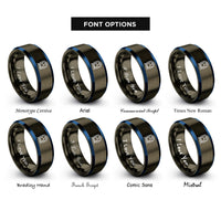 font options for inside engraving on gunmetal & blue subway train rings