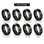 font options for inside engraving on black & grey subwoofer rings