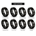 font options for inside engraving on black subwoofer rings