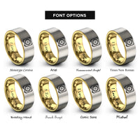 font options for inside engraving on gold & gray subwoofer rings