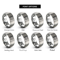 font options for inside engraving on gray subwoofer rings