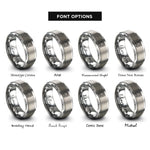 font options for inside engraving on grey subwoofer rings