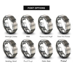 font options for inside engraving on grey suction cup gripper rings