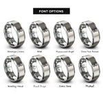 font options for inside engraving on grey suction cup gripper rings