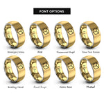 font options for inside engraving on gold & gray sugar cube rings