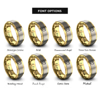 font options for inside engraving on gold & silver sugar cube rings