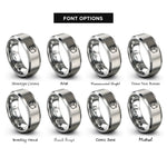 font options for inside engraving on gray sugar cube rings