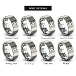 font options for inside engraving on grey sugar cube rings