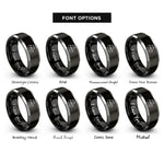 font options for inside engraving on black & grey sugar cubes rings