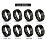 font options for inside engraving on black sugar cubes rings