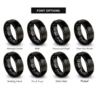 font options for inside engraving on black sugar cubes rings
