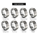 font options for inside engraving on grey sugar cubes rings