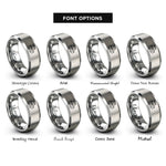 font options for inside engraving on silver sugar cubes rings