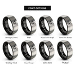 font options for inside engraving on black & gray sugar glider rings