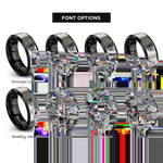font options for inside engraving on black & grey sugar glider rings
