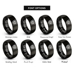 font options for inside engraving on black sugar glider rings